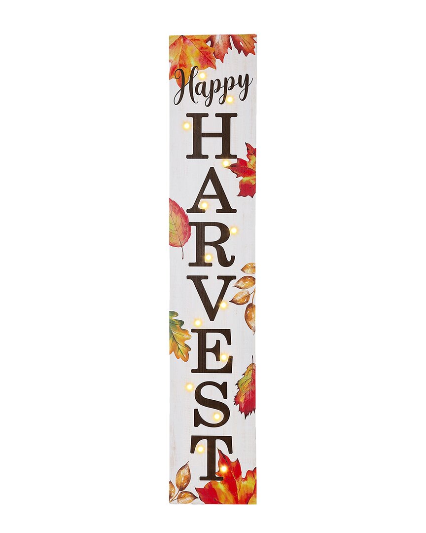 Glitzhome Handmade Fall Lighted Maple Leaves Wooden Porch Sign With Timer In Multi