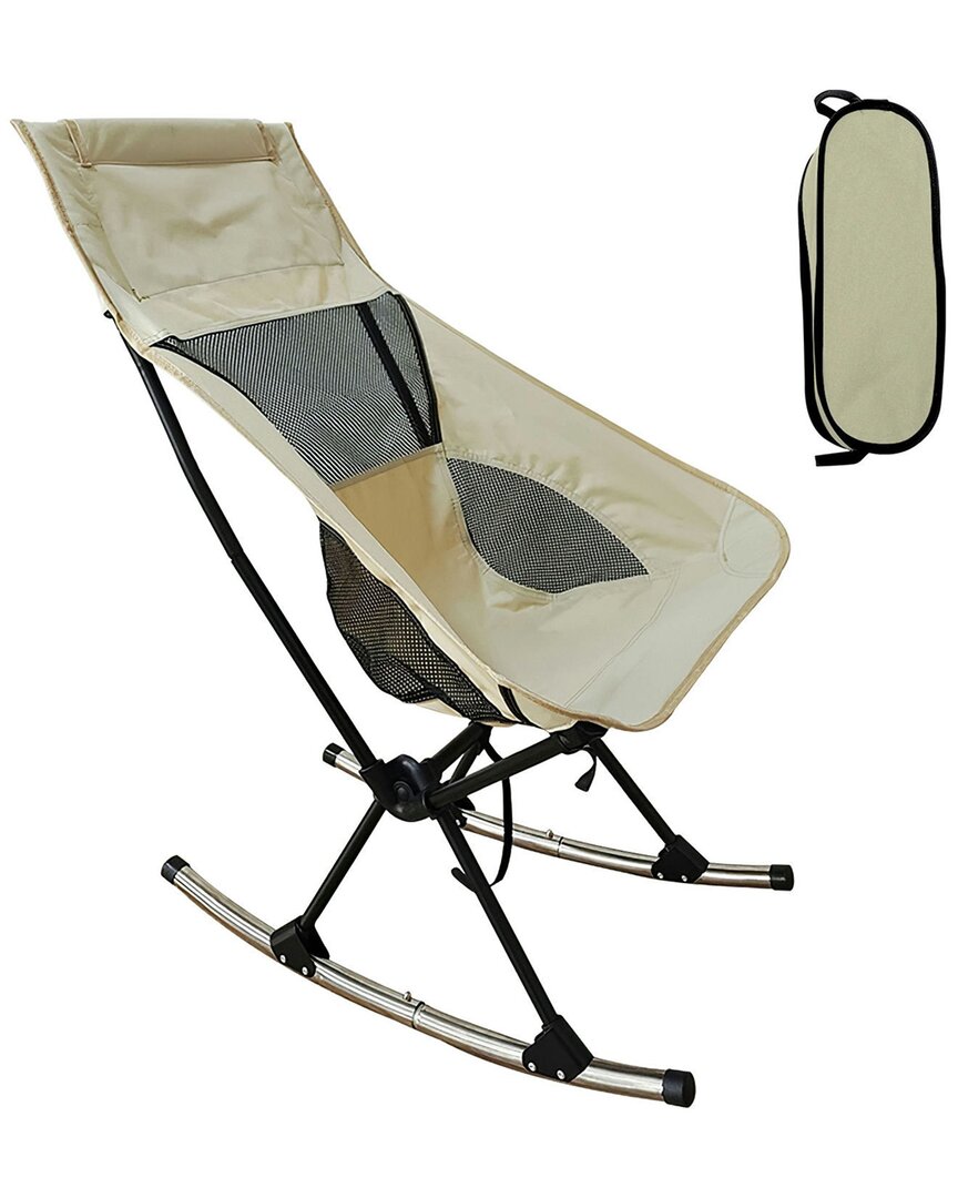 Fresh Fab Finds Portable Camping Rocking Chair In Beige