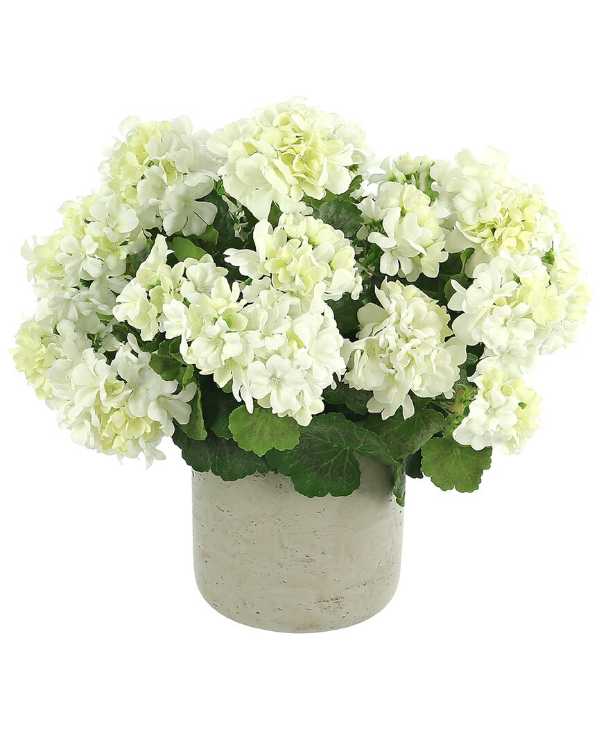 Creative Displays Uv Protected Outdoor White Geranium Floral Arrangement