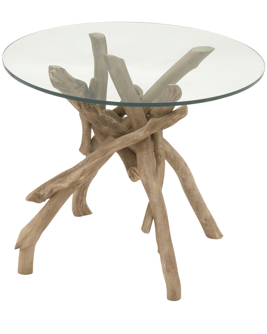 Peyton Lane Driftwood Glass Accent Table