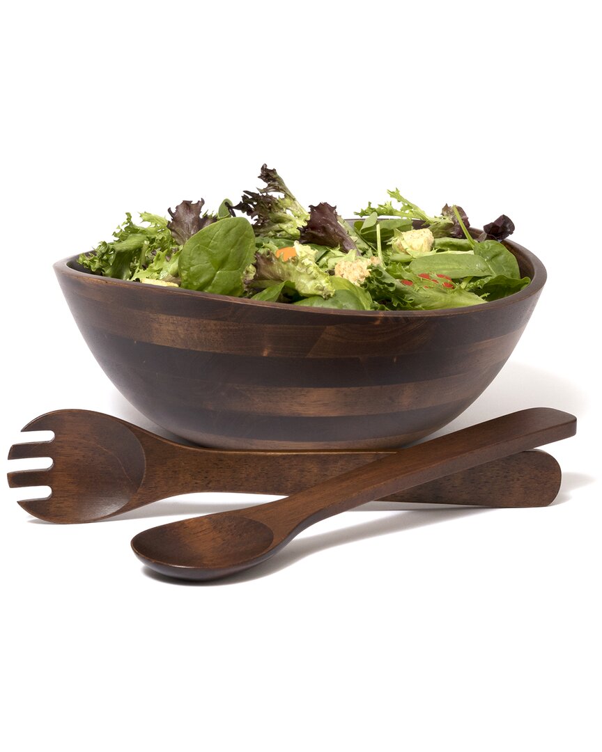 Lipper International Cherry Matte Finish Wavy Rim Large Bowl In Brown