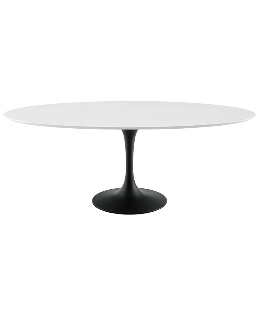 Modway Lippa 78 Oval Wood Dining Table Eei-3540-blk-whi In Black