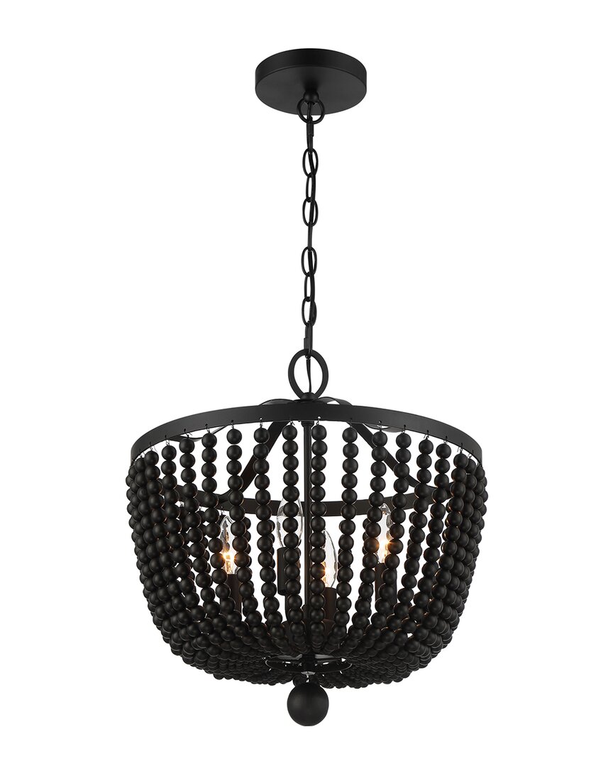 Crystorama Rylee 4 Light Matte Black Chandelier In Black