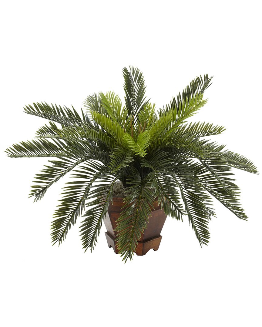 NEARLY NATURAL NEARLY NATURAL CYCAS WITH HEXAGON VASE SILK PLANT