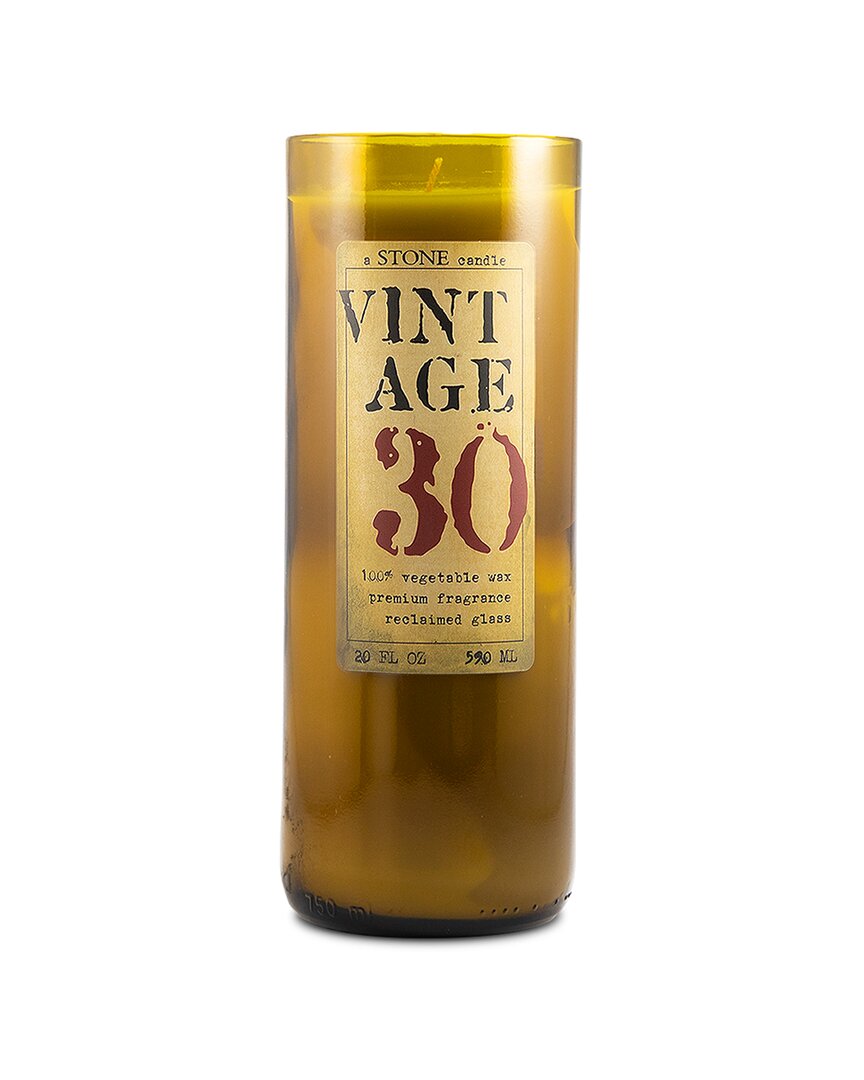 Stone Candles Handmade 20oz Everyday Reclaimed Bottle Candles - Vintage In Green