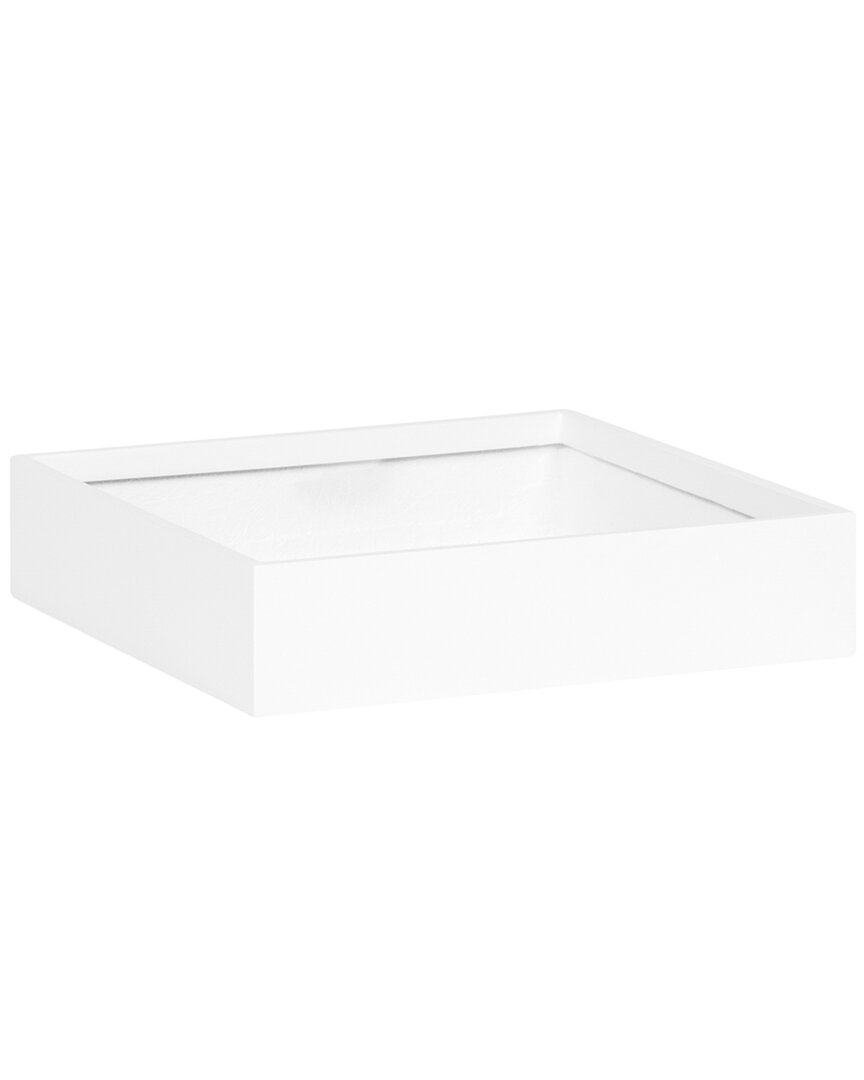 Creative Displays Pottery Pots Outdoor Square White Fiberstone Planter In White