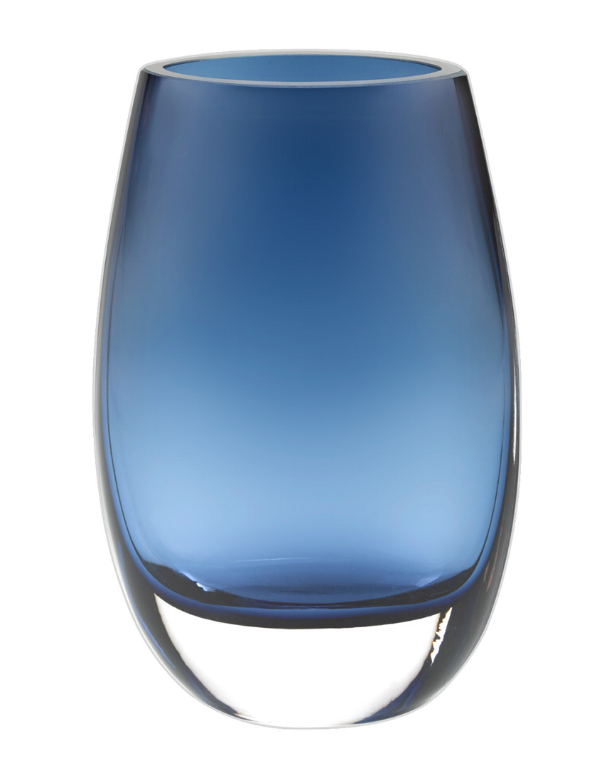 Badash Crystal 7.5in Crescendo Midnight Blue Oval Vase