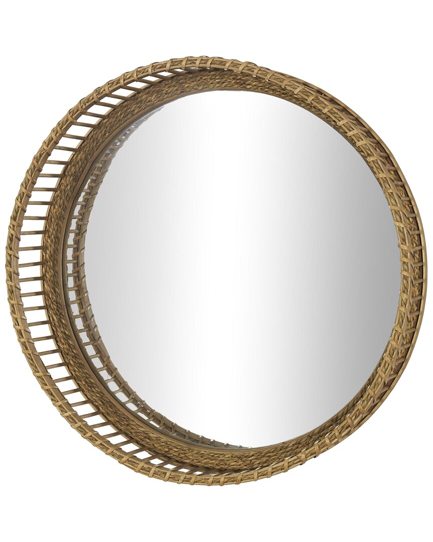 The Novogratz Modern Bamboo Wall Mirror In Brown