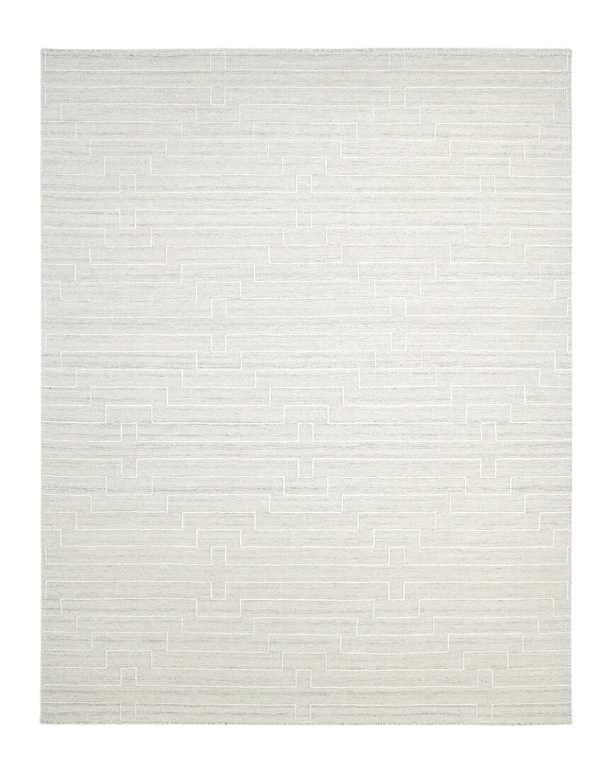 Solo Rugs Barry Contemporary Geometric Hand-woven Wool-blend Area Rug In Beige