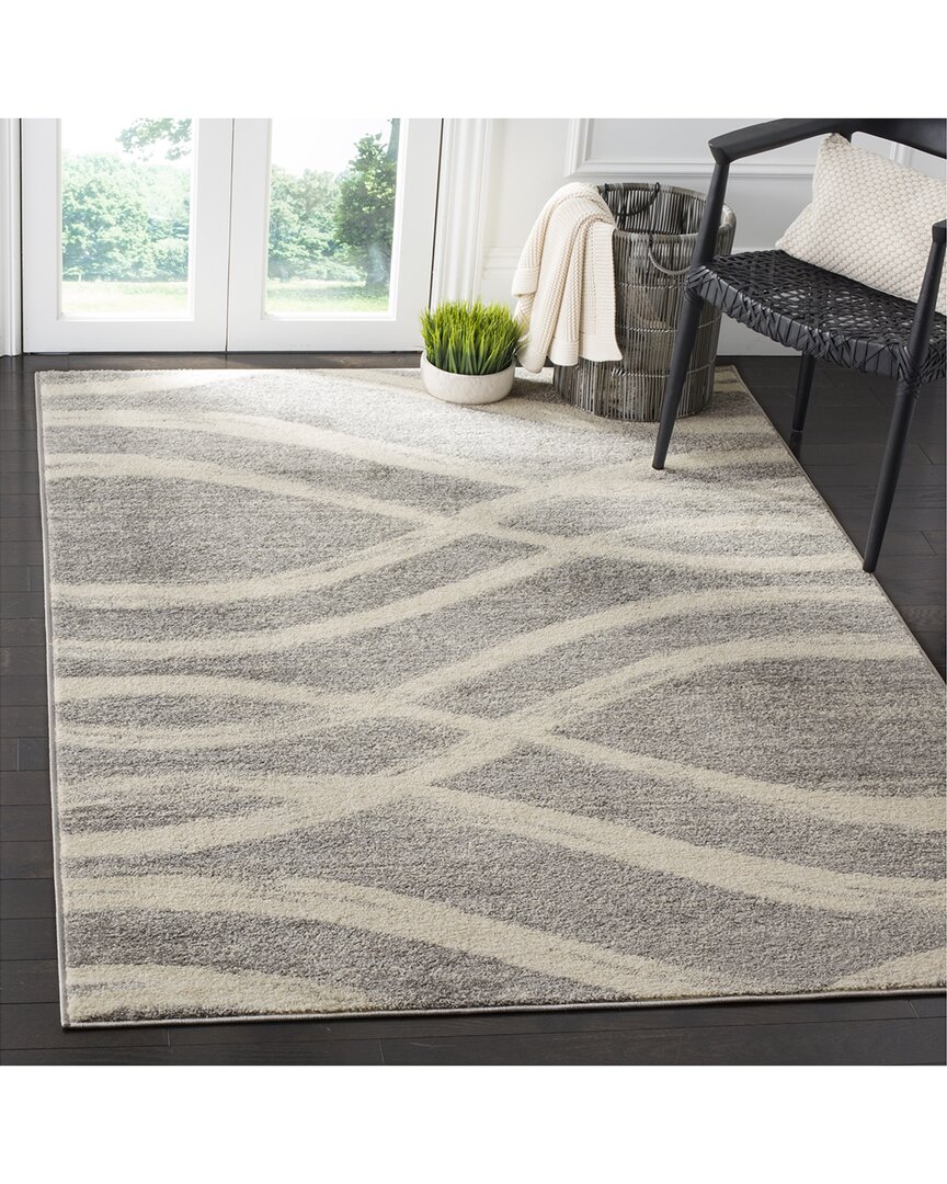 Safavieh Adirondack Machine Made Area Rug, Grey / Cream Contemporary Style Easy Care In Gray