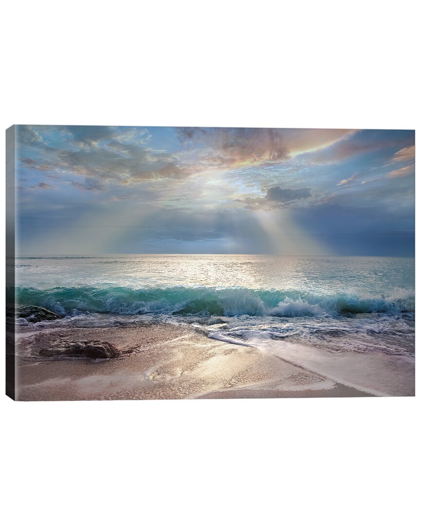 ICANVAS DISCONTINUED ICANVAS AQUA BLUE MORNING BY MIKE CALASCIBETTA WALL ART