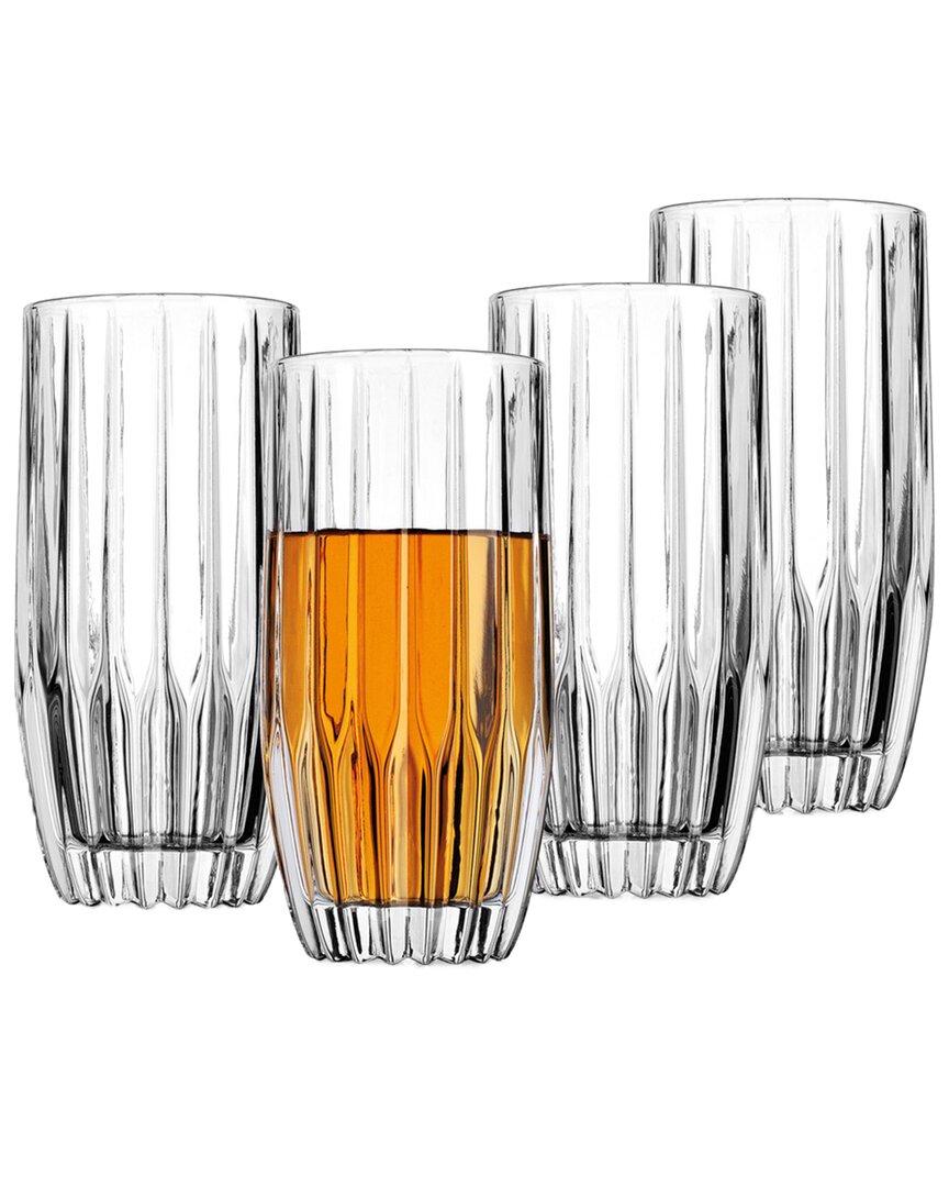 Godinger Pleat Highball Set Of 4 In Clear