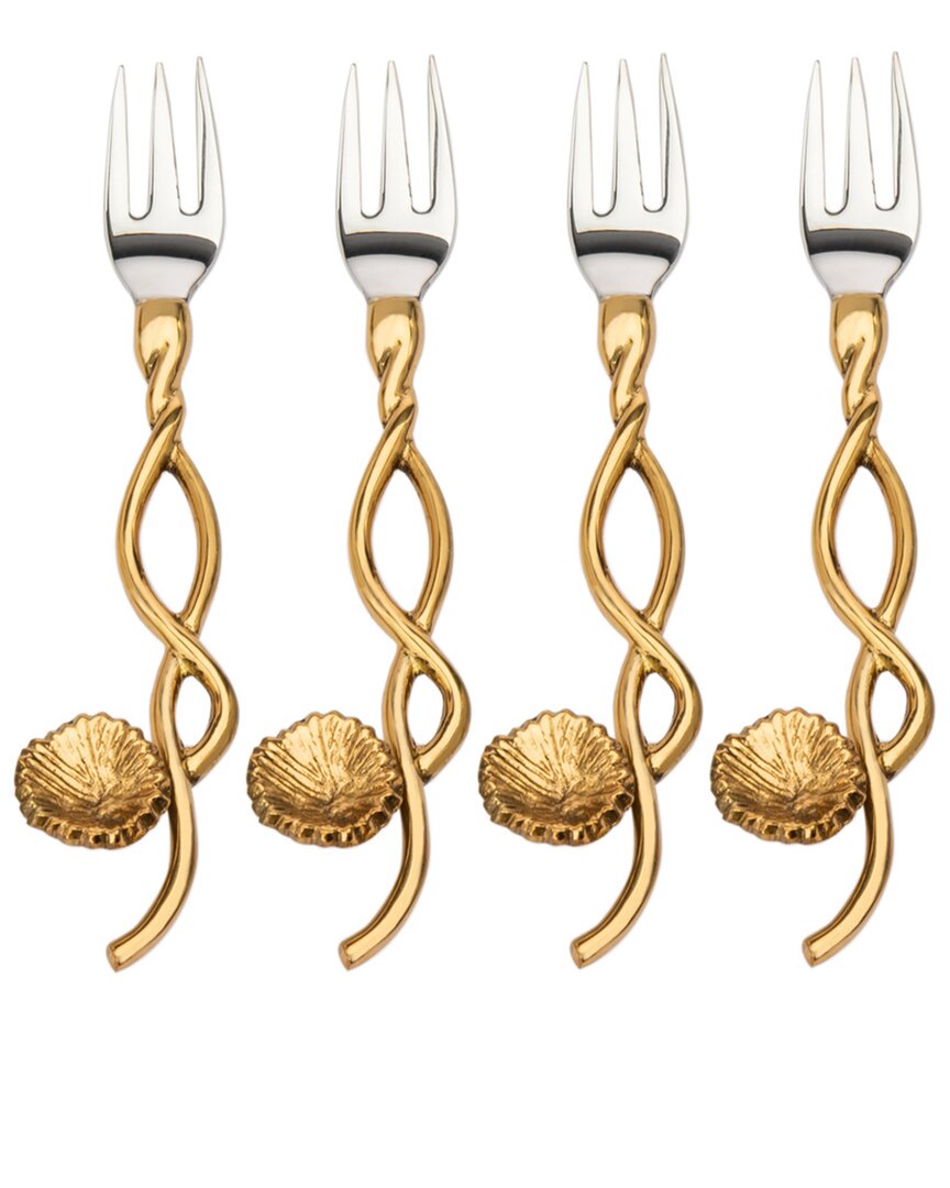 Godinger Mayfair Dessert Forks Set Of 4 In Gold