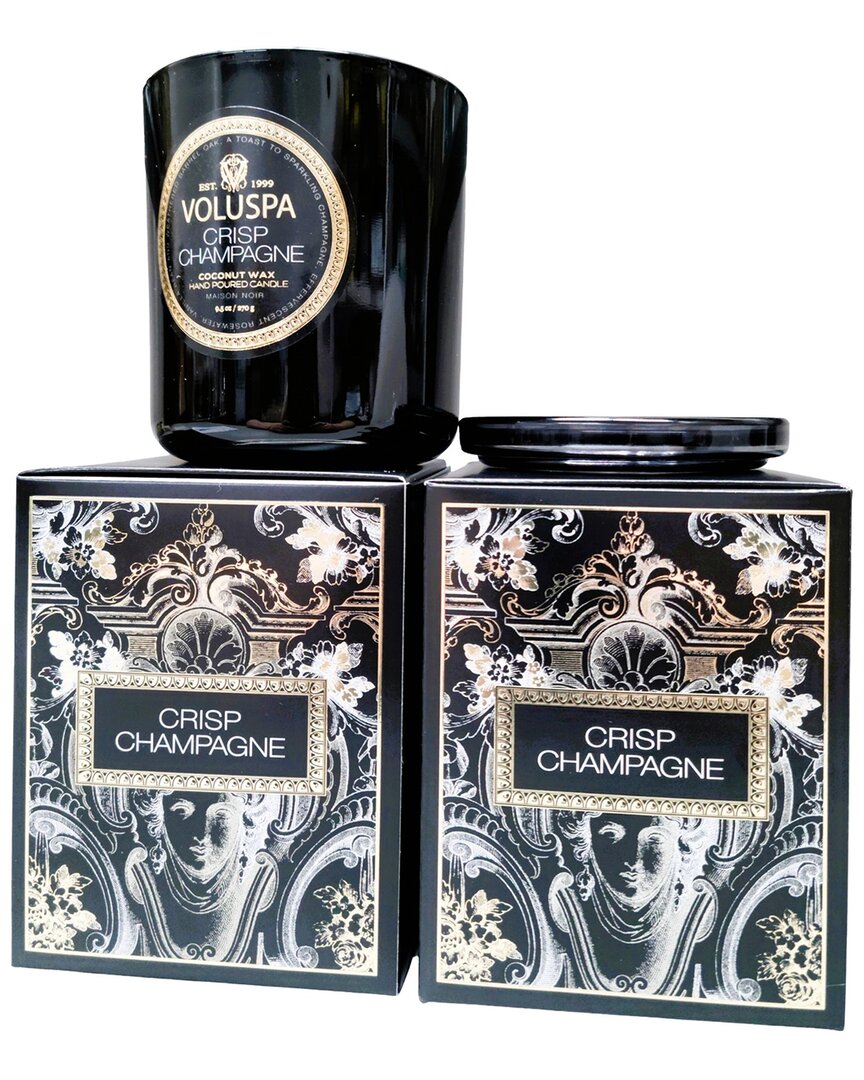 Voluspa 2 Pack Crisp Champagne 3 Wick Tin Candle In Black