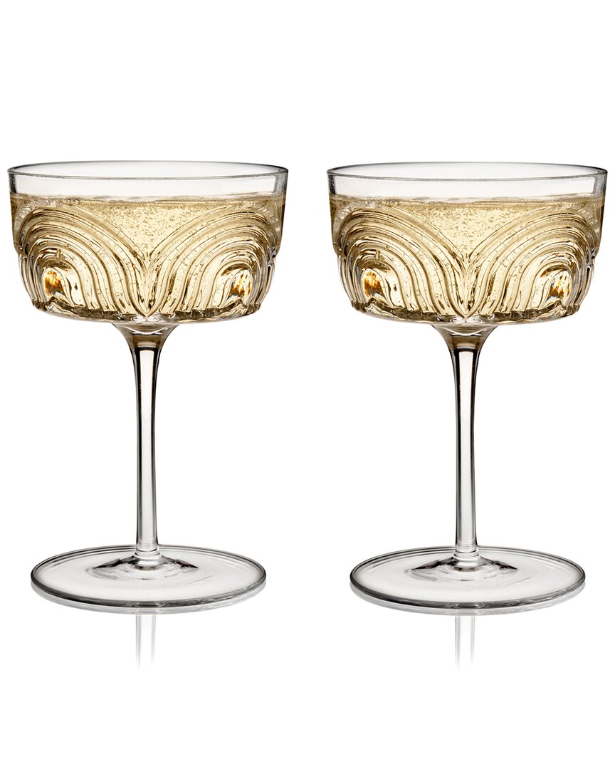 Viski Deco Beau Crystal Coupes
