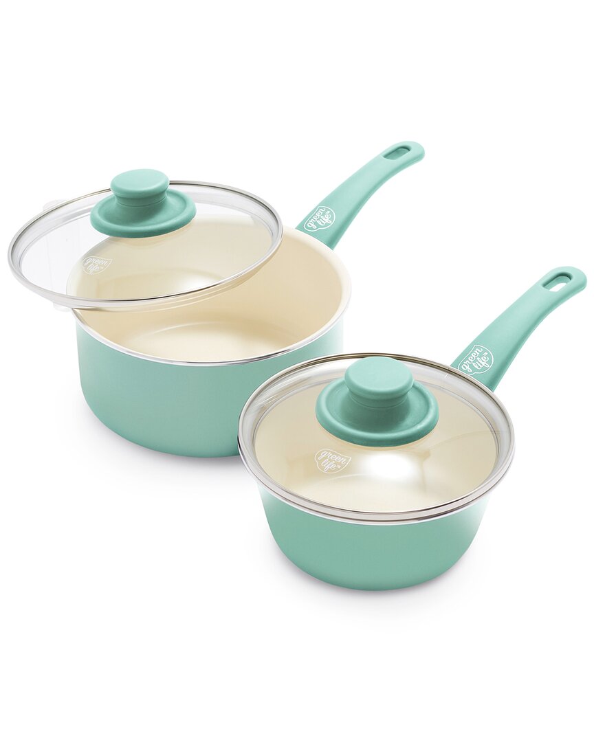 Greenlife Soft Grip Healthy Ceramic Nonstick 1qt & 2qt Saucepan Set