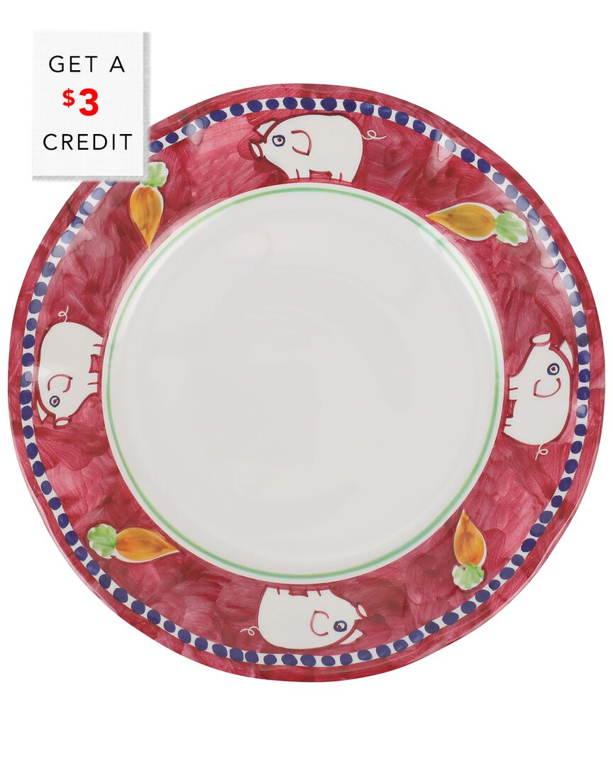 Shop Vietri Melamine Campagna Porco Dinner Plate With $3 Credit In Multicolor
