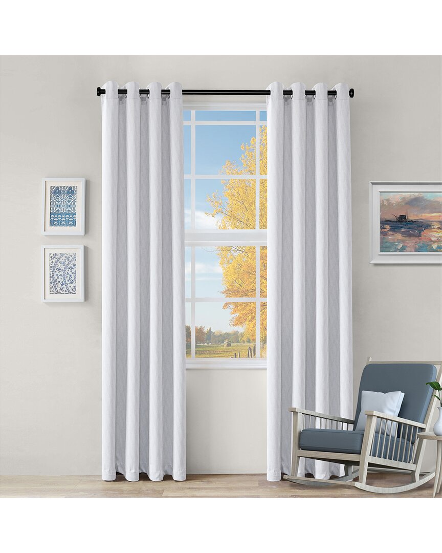 Superior Set Of 2 Zuri Blackout Curtains With Grommet Top Header In Off White