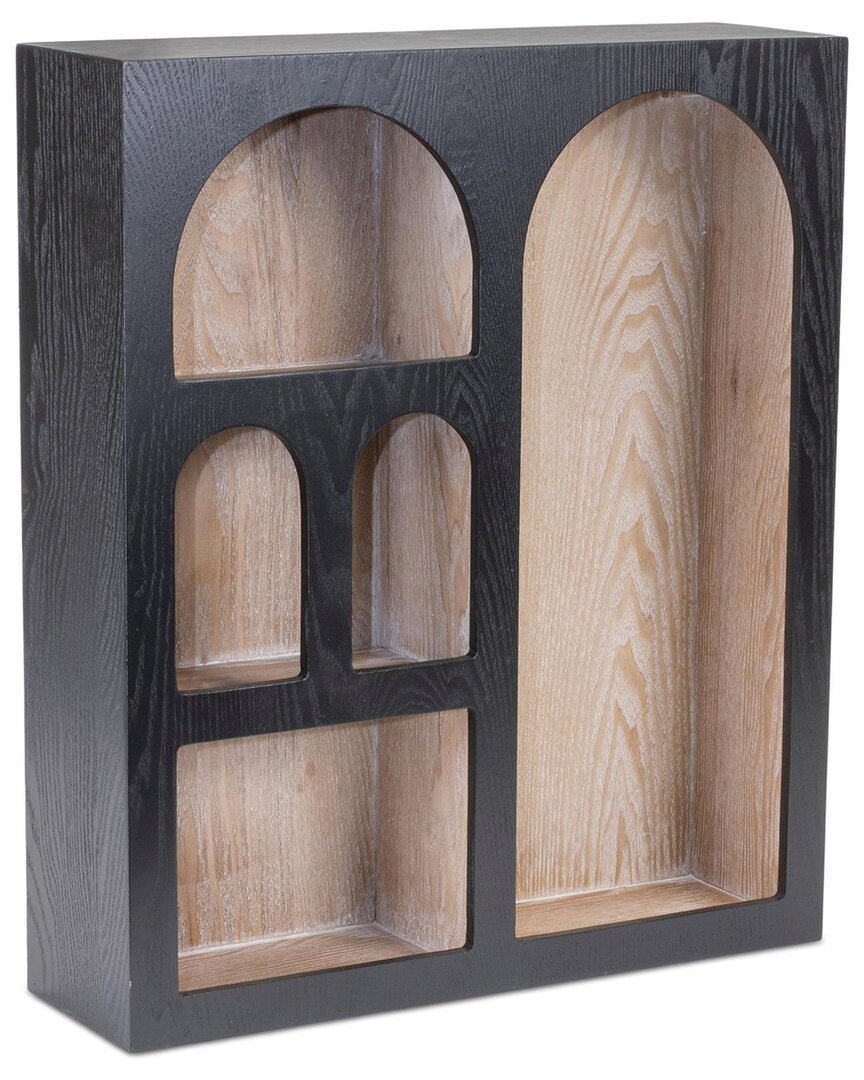 Melrose International Arched Wood Wall Shelf In Black