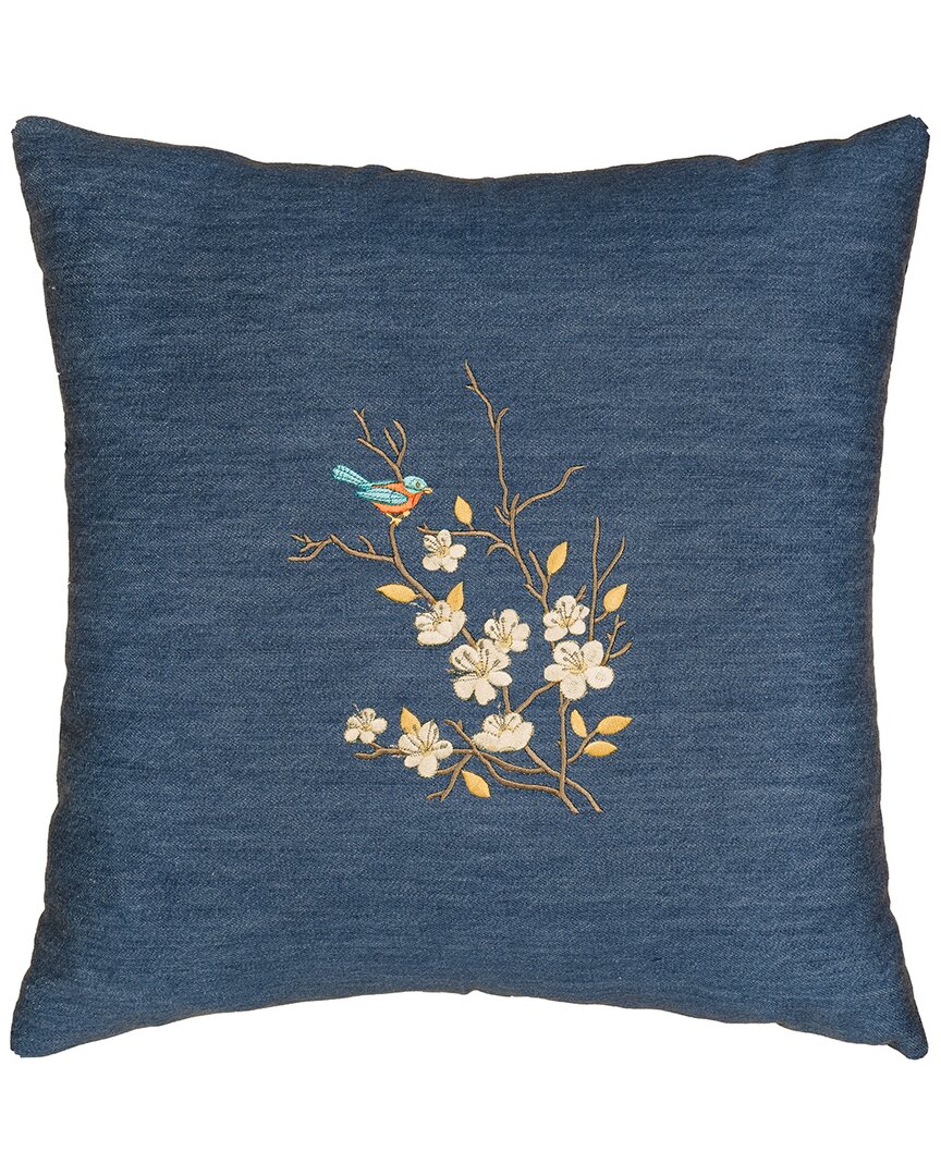 Linum Home Textiles Springtime Denim Pillow Cover In Blue