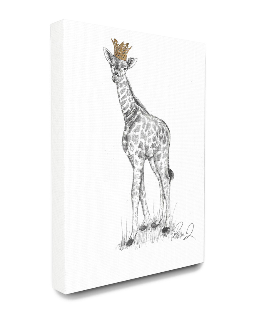 Stupell Giraffe Royalty Graphite Drawing