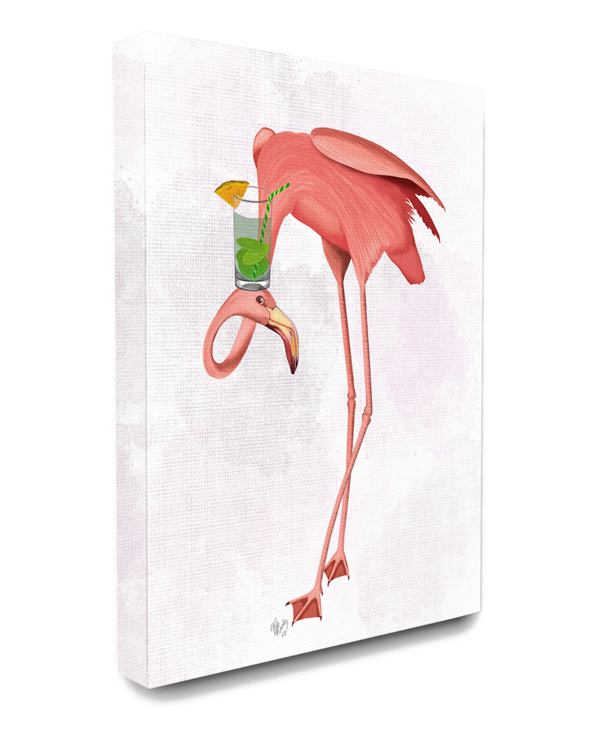 Stupell Home Decor Collection Luau Tipsy Turvy Pink Flamingo And Cocktail