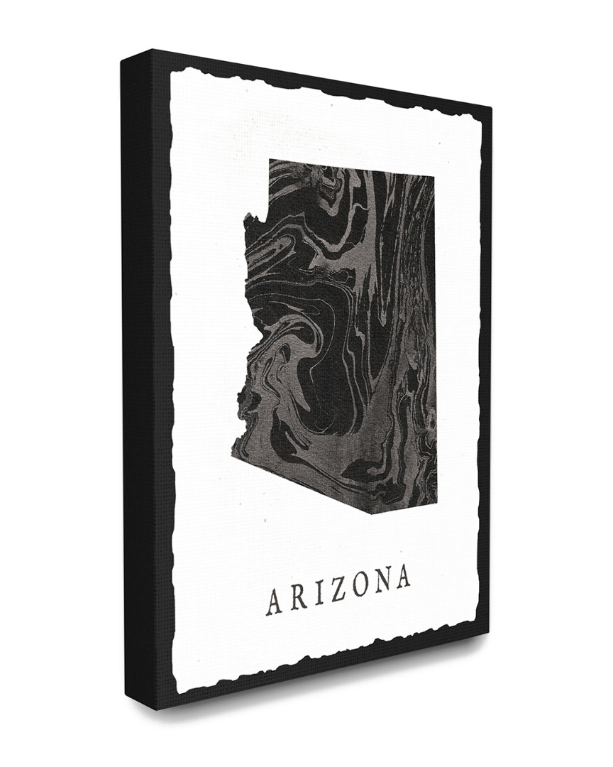Stupell The Home Decor Collection Black And Grey Marbled Paper Arizona State Silhouette