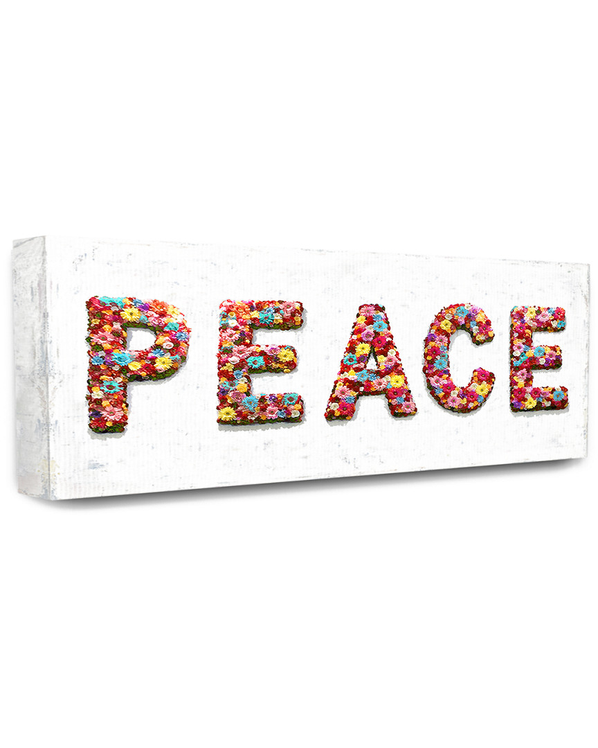 Stupell Peace Floral Lettered Painted Typography