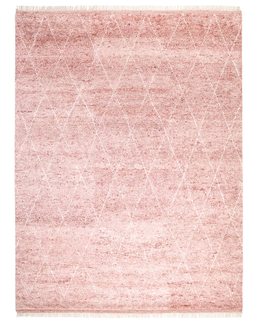 Solo Rugs Shaggy Moroccan Bohemian Hand-knotted Wool-blend Area Rug In Red