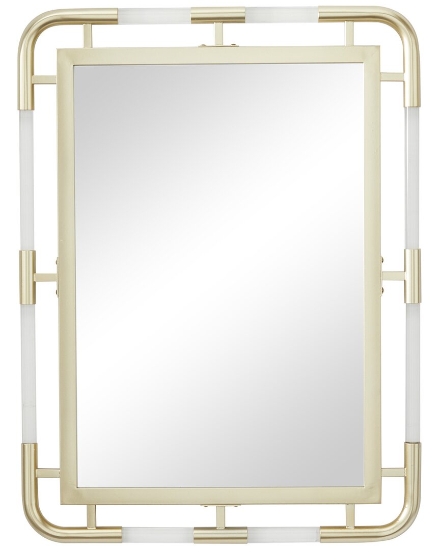 Cosmoliving By Cosmopolitan Metal Wall Mirror With Acrylic Details In Gold