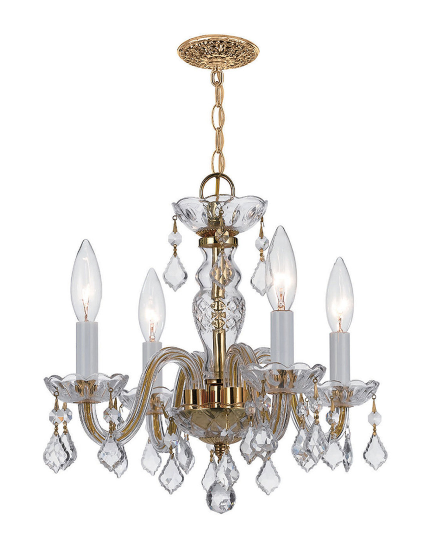 Crystorama 4 Light Traditional Chandelier With Swarovski Crystals