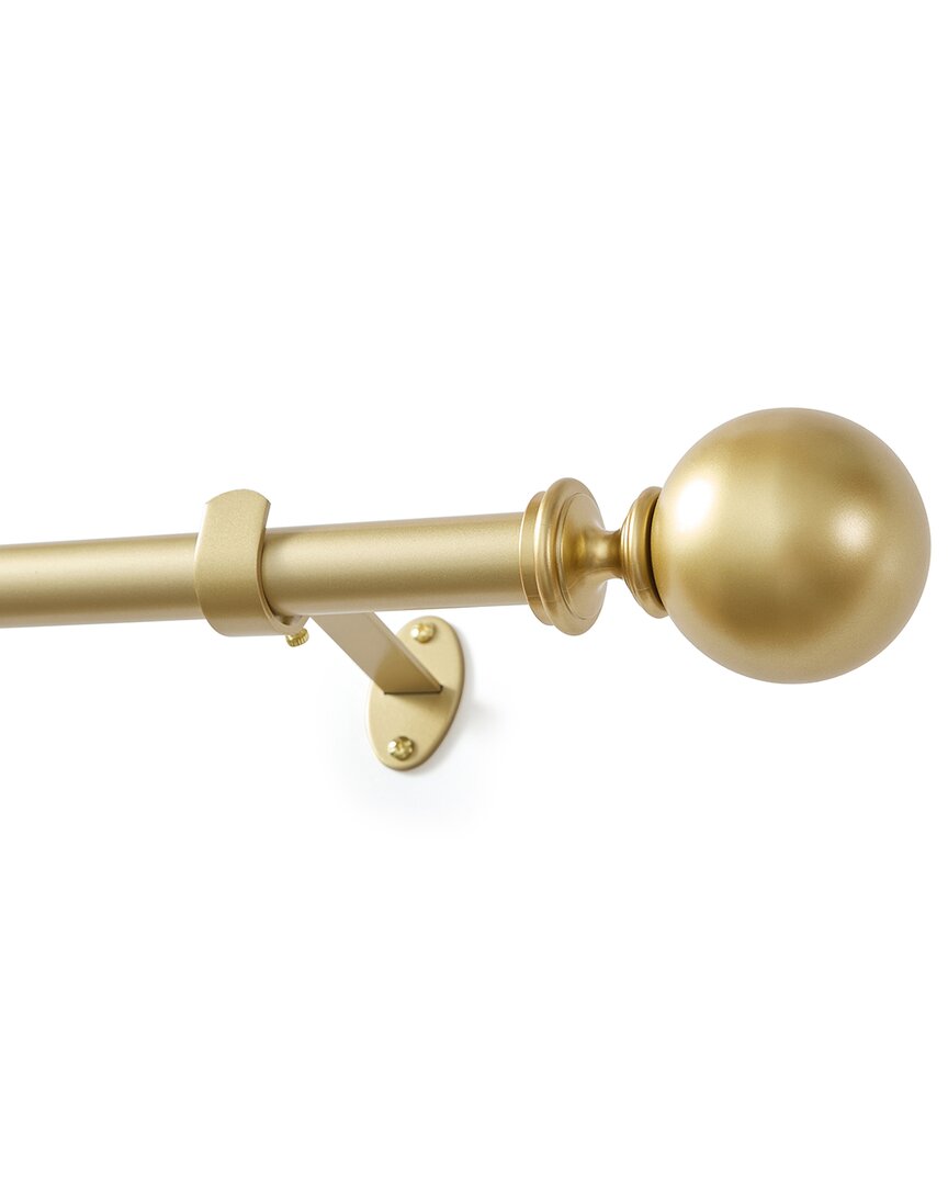 Threadmade Cordelia Single Curtain Rod With Globe Ball Finial In Gold