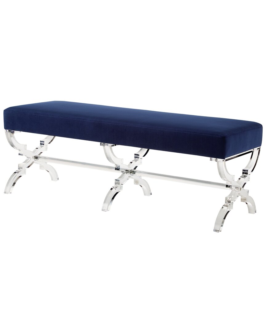 Inspired Home Dnu  Giselle Ottoman In Blue