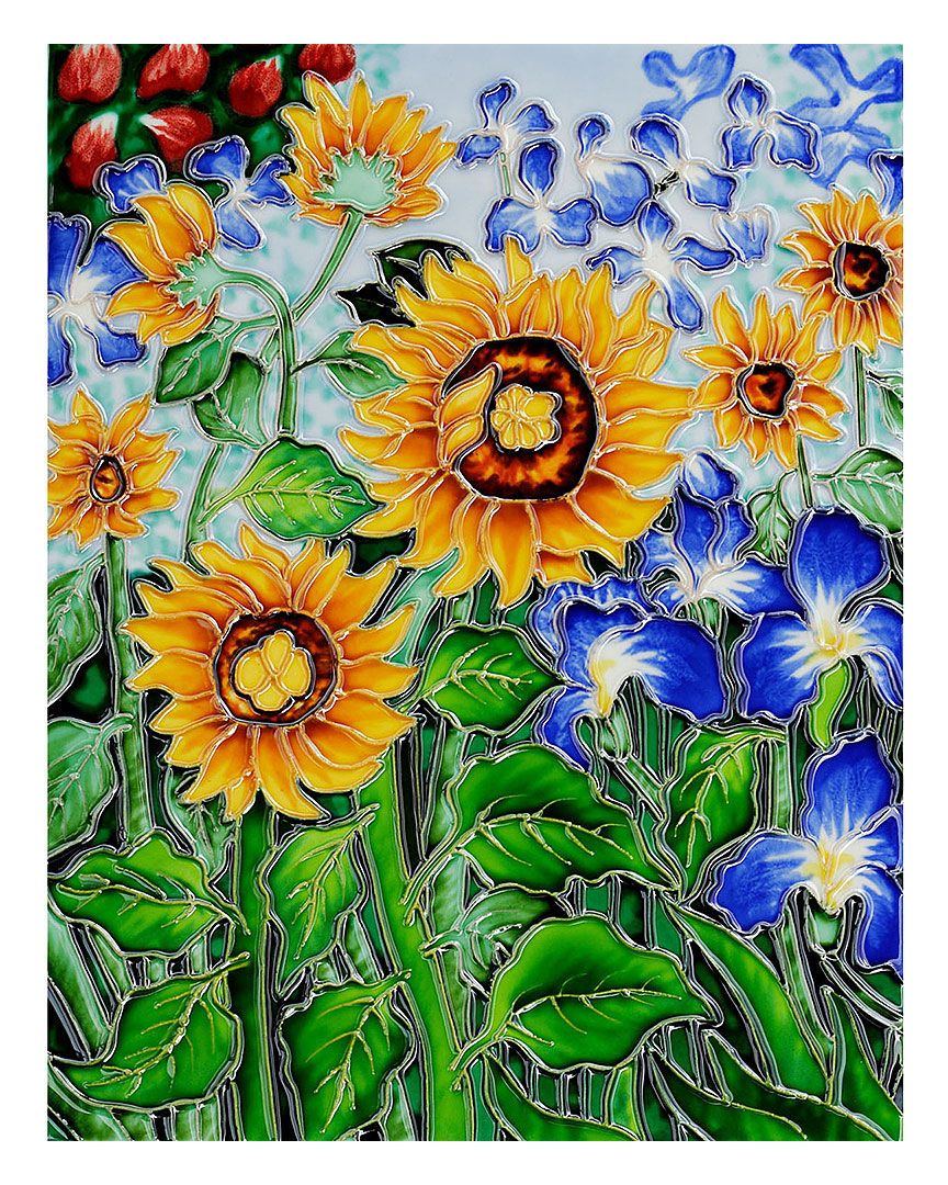 Overstock Art Hand-painted Museum Masters Sunflowers And Irises By Vincent Van Gogh