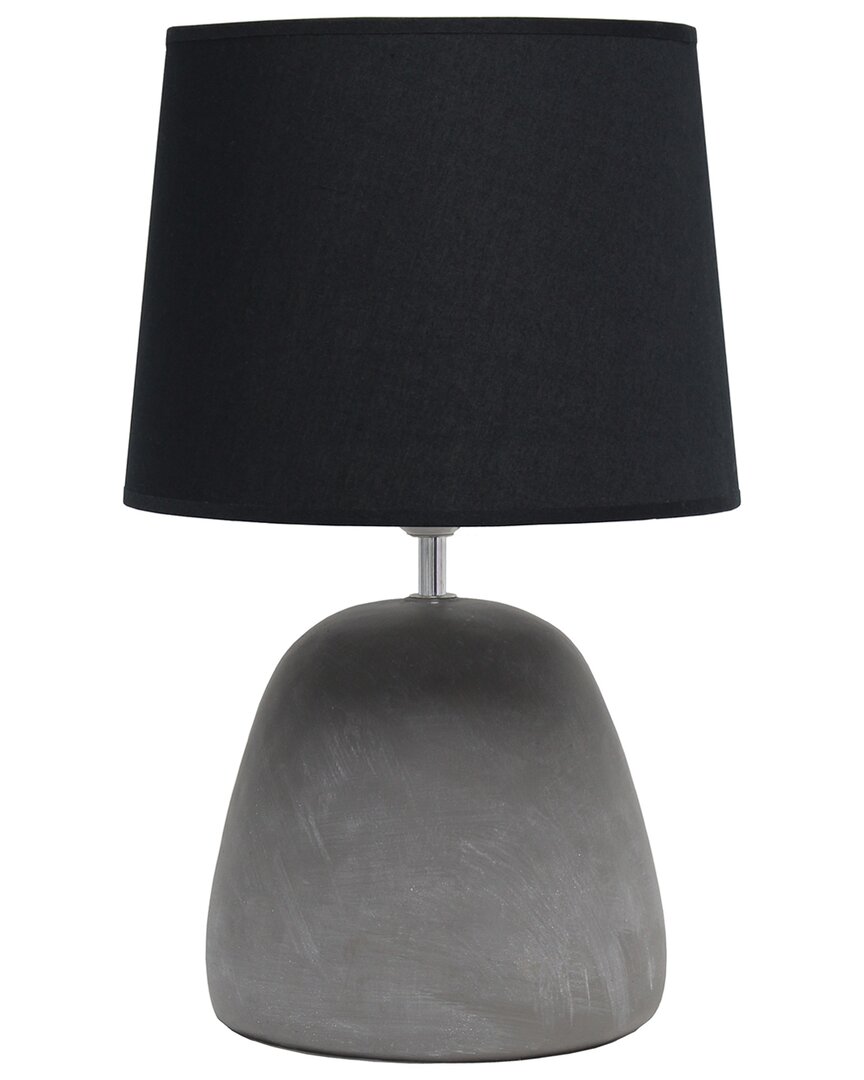Lalia Home Laila Home Round Concrete Table Lamp In Black