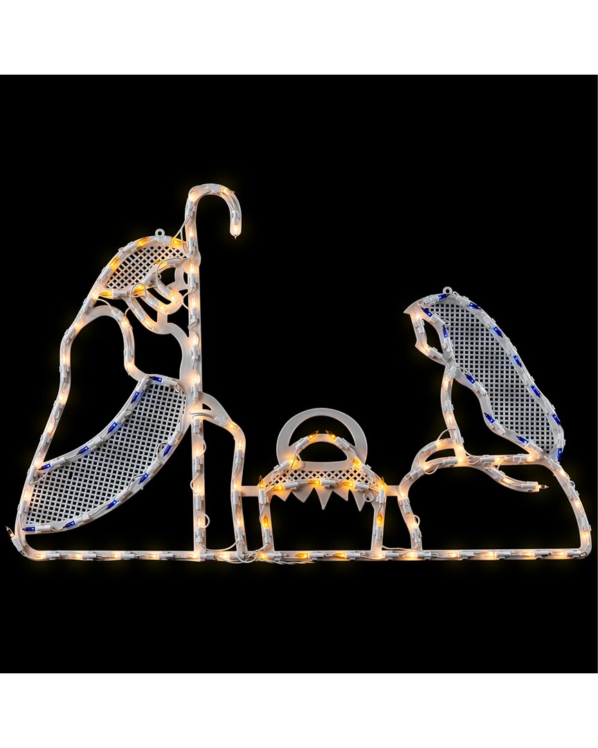 Northlight 30in Lighted Holy Family Nativity Scene Christmas Window Silhouette In White