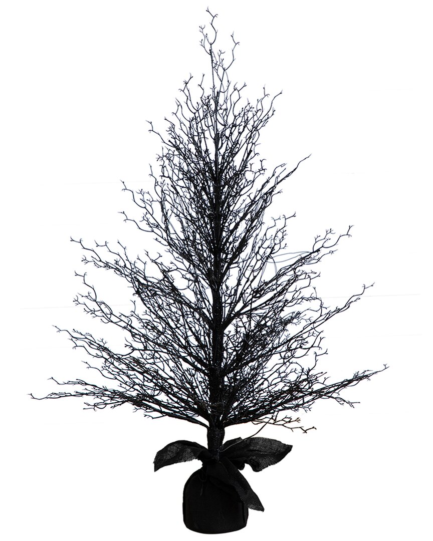 Nearly Natural 4ft. Pre-lit Halloween Black Twig Artificial Fall In Black