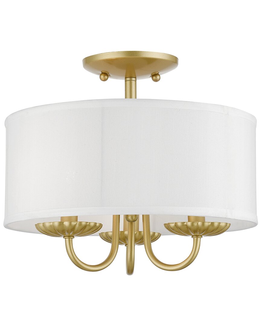 Livex Lighting 3 Light Soft Gold Semi-flush Mount In Gold
