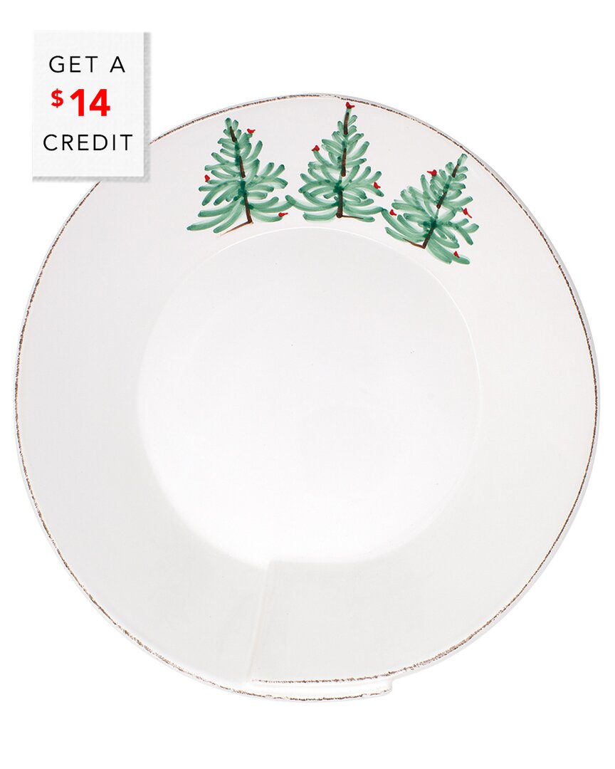 Vietri Lastra Holiday Large Shallow Serving Bowl With $14 Credit In Multi