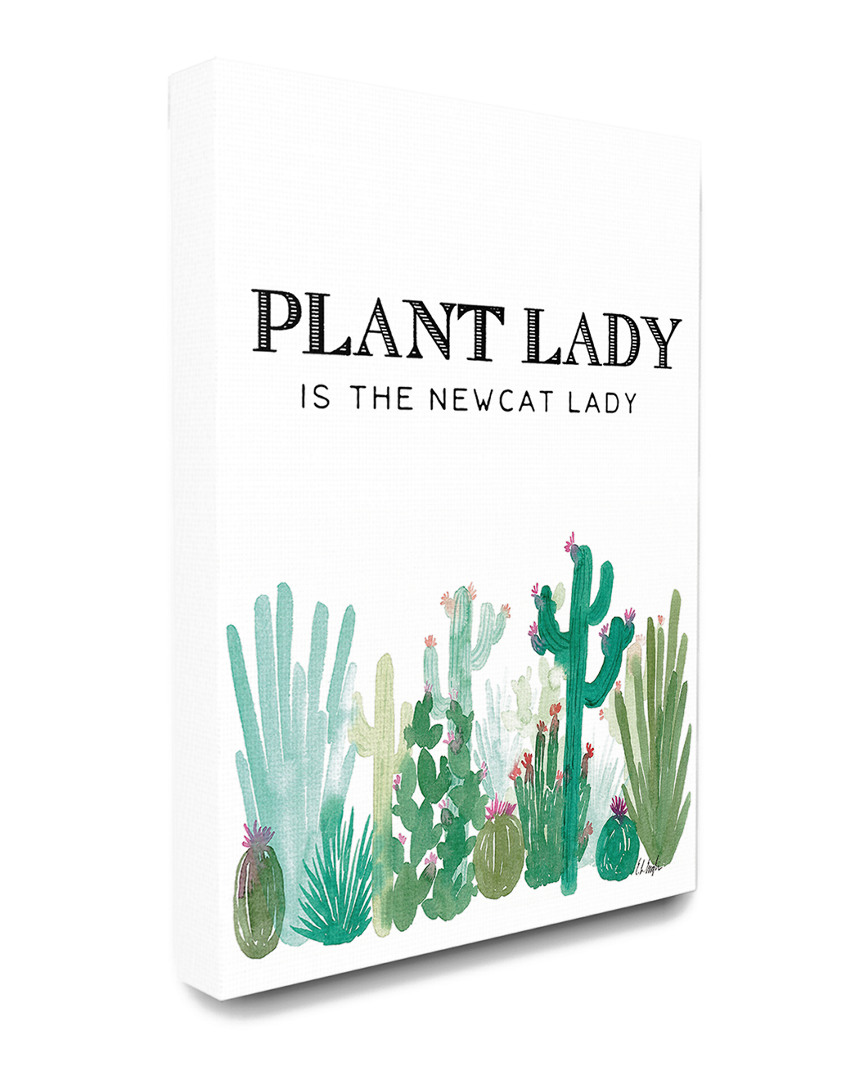 Stupell Plant Lady Cat Lady Pink And Green Cactus Watercolor