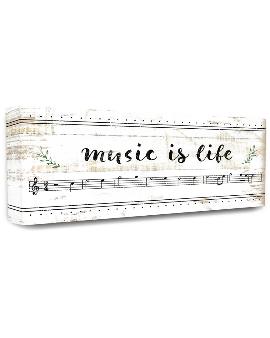 Stupell Home Decor Collection Music Is Life Composition Paper With Black And White Notes
