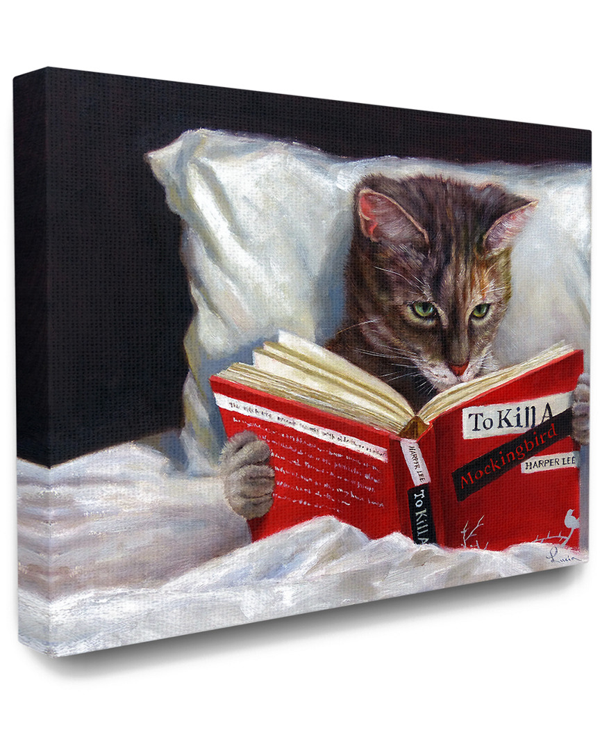 Stupell Reading Cat Painting