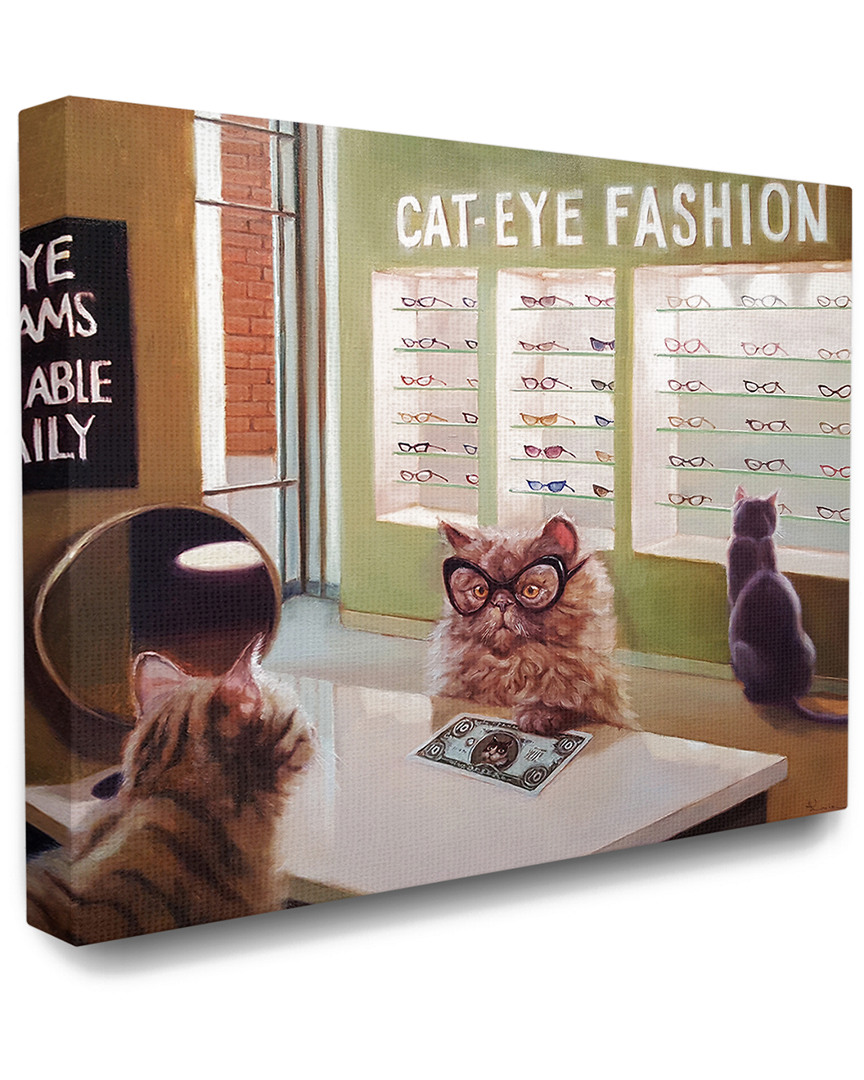 Stupell Home Decor Collection Persian Cat Eye Glasses Exam Funny Painting