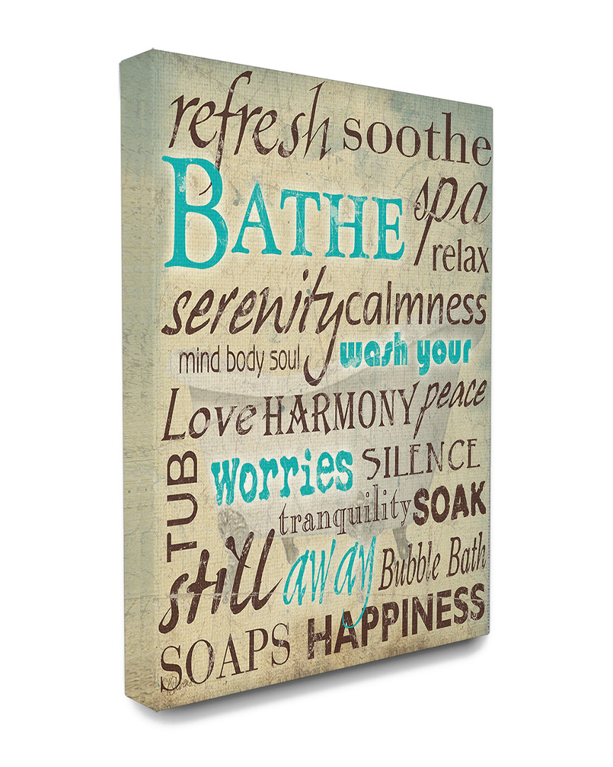 Stupell Bathe Wash Your Worries Typography Bathroom