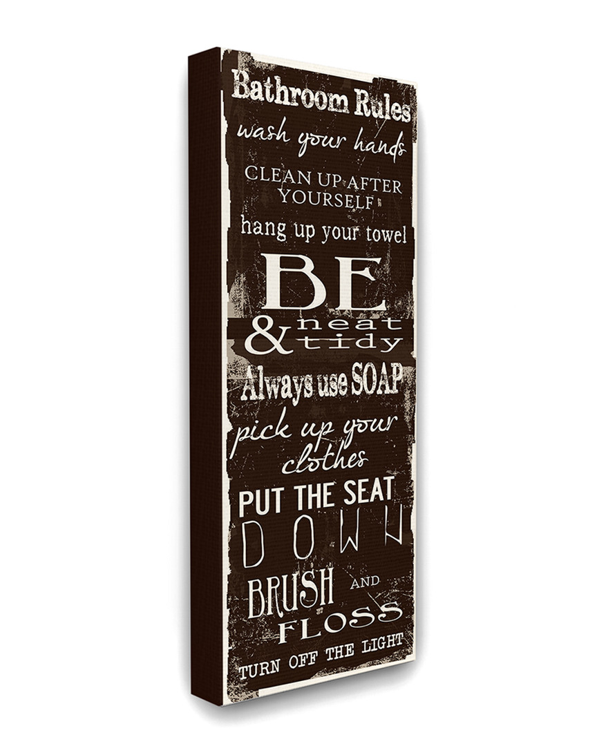 Stupell Bathroom Rules Chocolate/ White