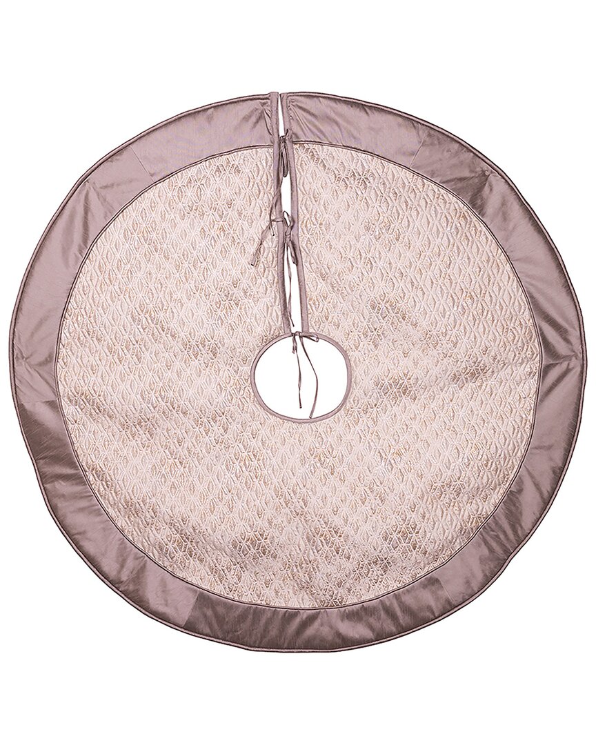 Kurt Adler 48-inch Diamond Jacquard With Gray Dupion Border Tree Skirt In Grey