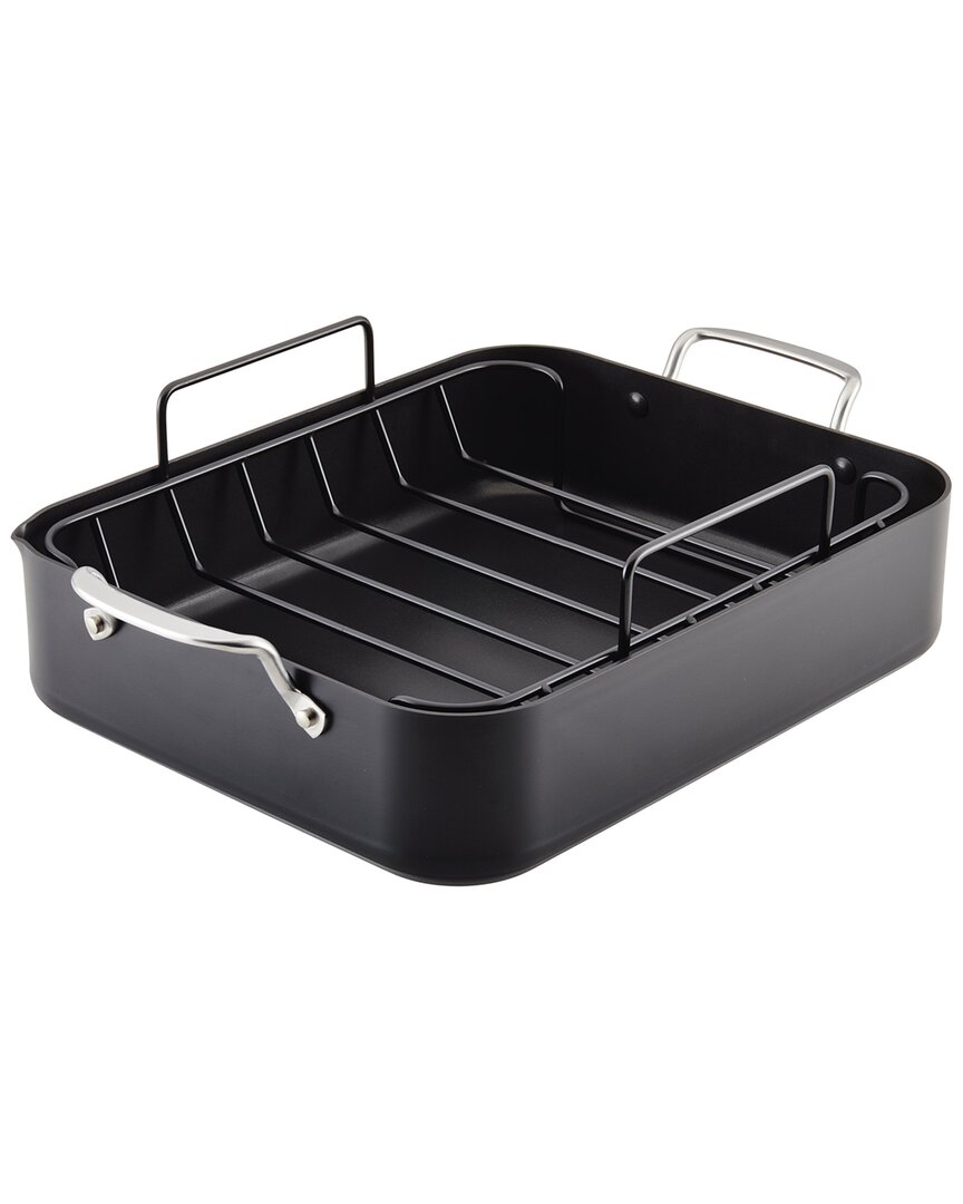 Kitchenaid Hard Anodized Roaster With Removable Nonstick Rack In Black