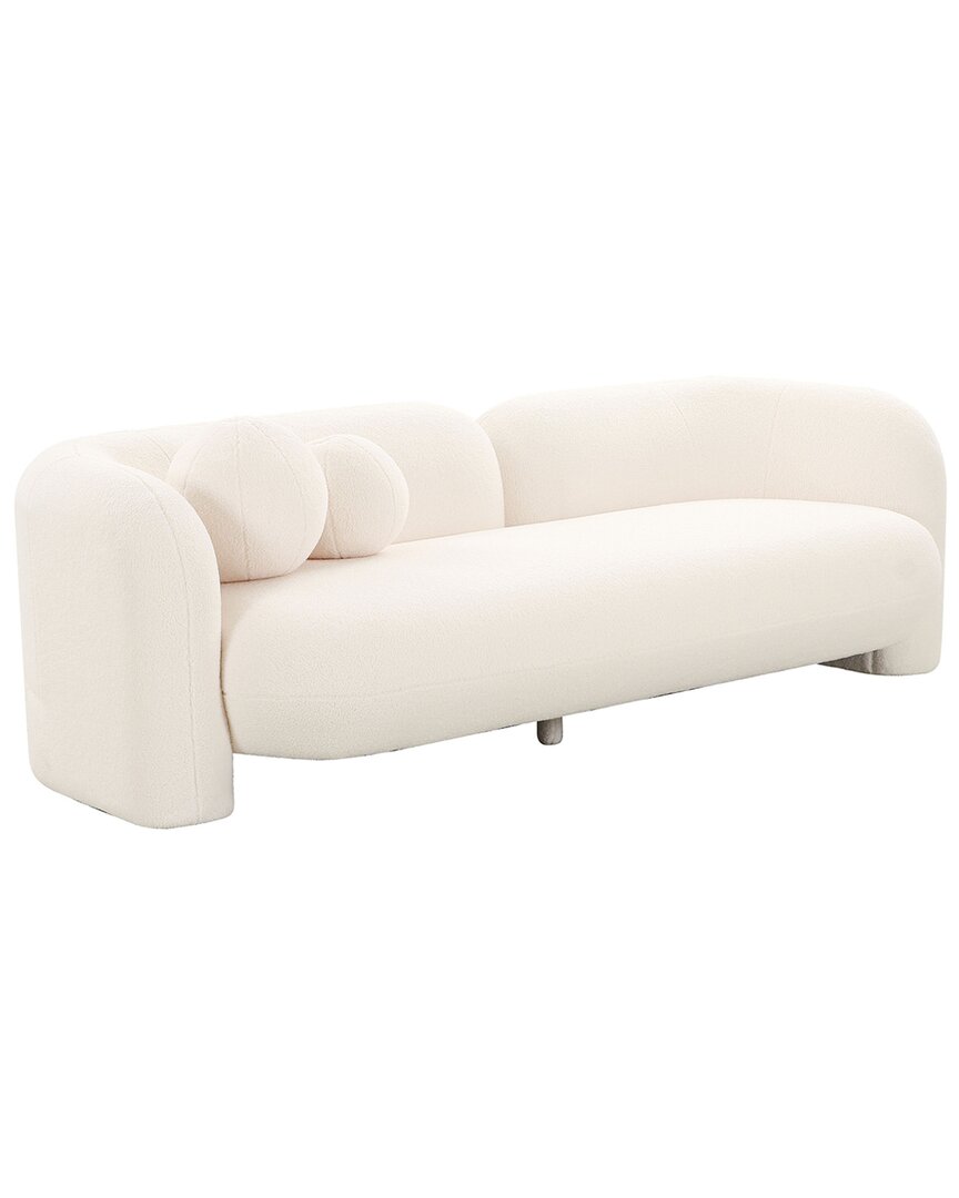 Tov Furniture Amelie Cream Faux Fur Sofa