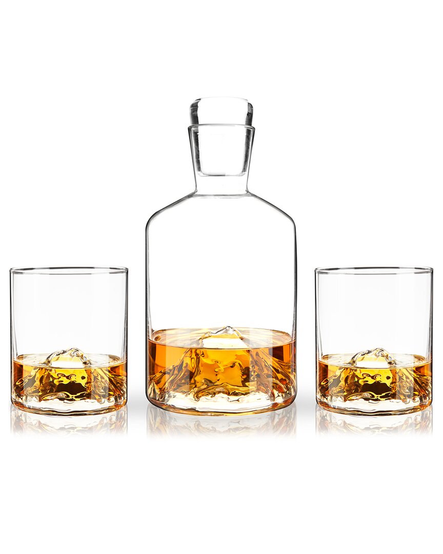 Viski Mountain Decanter And Tumblers In Clear