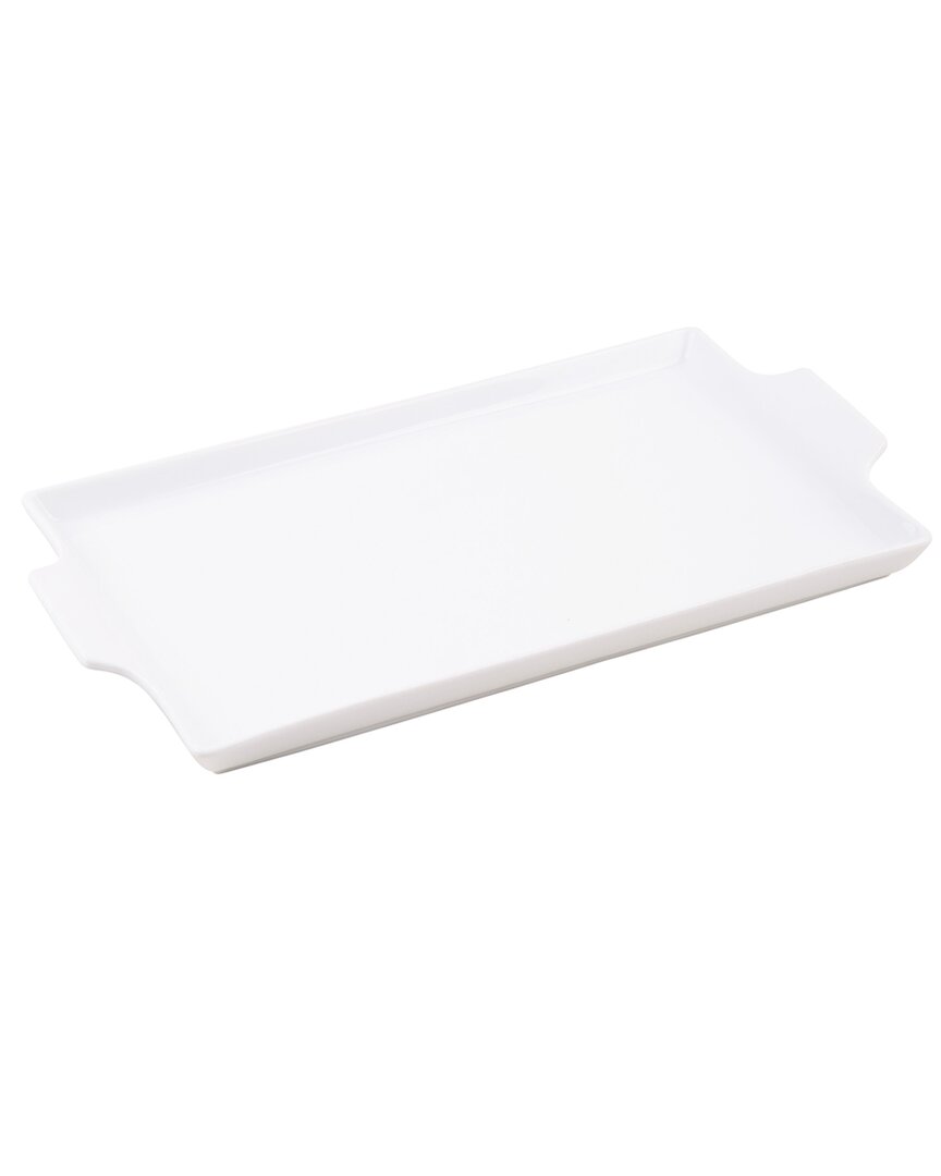 Home Essentials 12in X 6.5in Rectangle Porcelain Tray In White